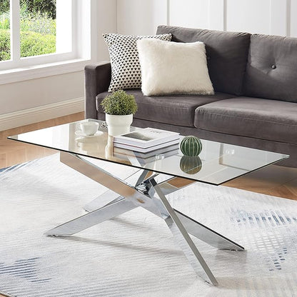 Modern Glass Coffee Table — Sleek Style, Lasting Strength!