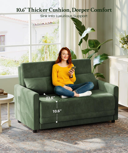 The Sofa That Lives With You! 🌟 6-in-1 Convertible Corduroy Sleeper