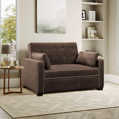 Serta Ainsley Convertible Loveseat — 3-in-1 Sofa, Lounger & Bed