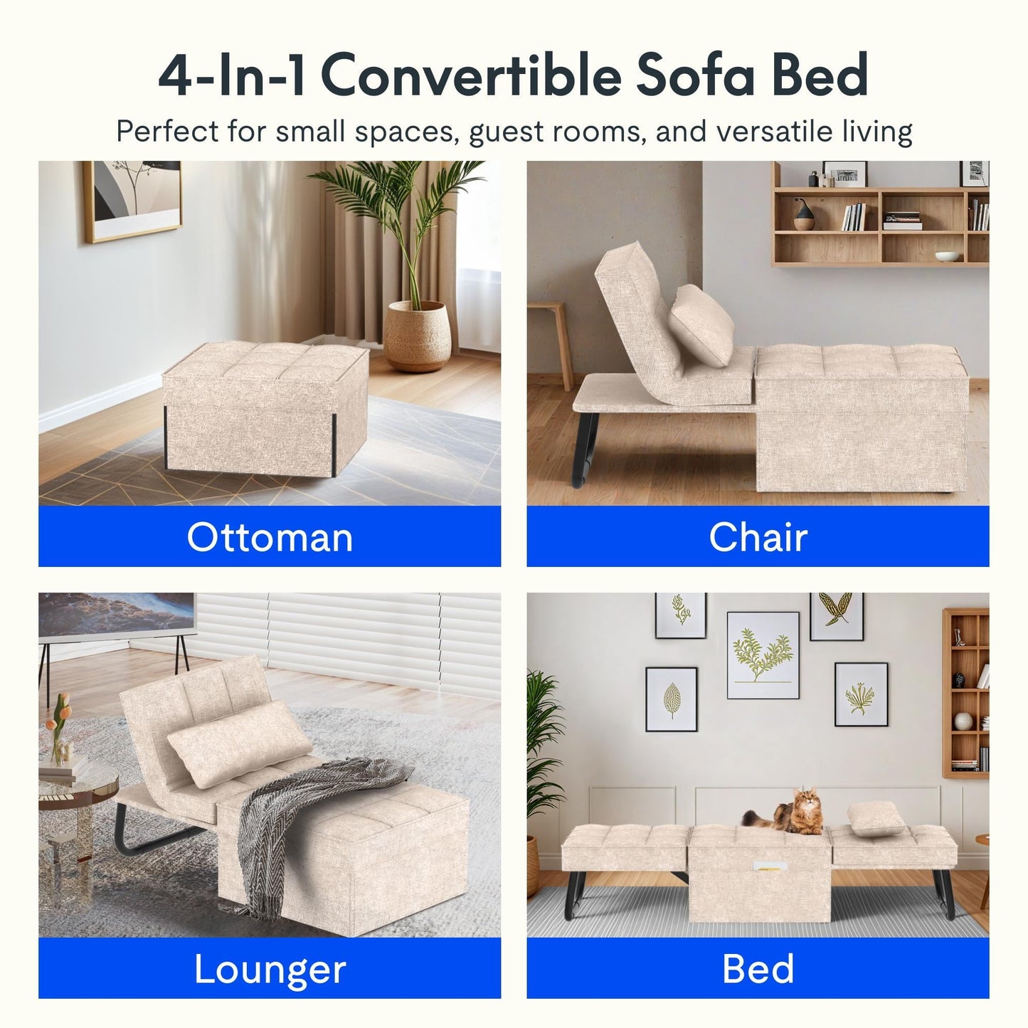 4-in-1 Convertible Sleeper Chair