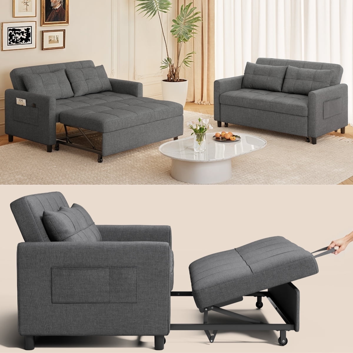 3-in-1 Convertible Sofa with Storage