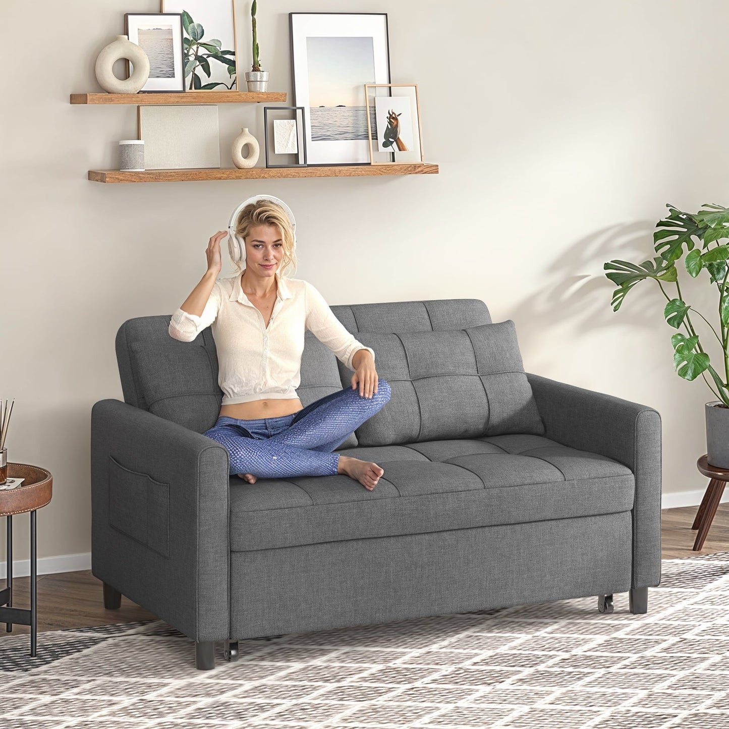 3-in-1 Convertible Sofa with Storage