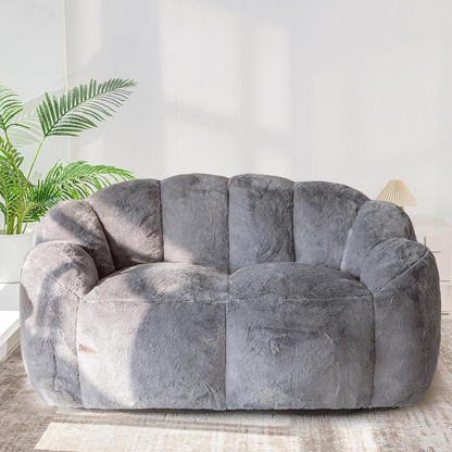 Floral Shaped Bean Bag Sofa - Ultra Soft Faux Fur Lounge Chair